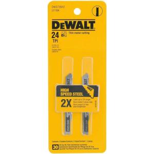 imageDEWALT DW3726H2 3Inch 24TPI Thin Metal Cut High Speed Steel UShank Jig Saw Blade 2Pack