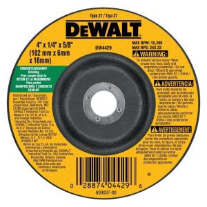 imageDEWALT DW4429 4Inch by 14Inch by 58Inch ConcreteMasonry Grinding WheelOne Size