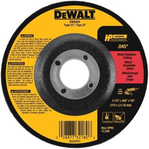 imageDEWALT DW8424 Thin Cutting Wheel 412Inch x 045Inch x 78Inch Pack of 11 Count Pack of 1