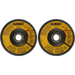 imageDEWALT DWA8203 80 Grit Zirconia T29 Flap Disc 4Inch X 58Inch1 Count Pack of 2