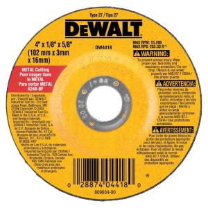 imageDEWALT General Purpose Metal Cutting Wheel 4quot x 18quot x 58quot DW44181 Count Pack of 1