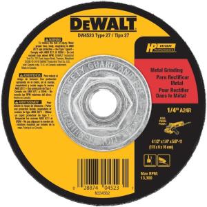 imageDEWALT Grinding Wheel General Purpose for Metal 412Inch x 14Inch x 58Inch DW45231 Count Pack of 1