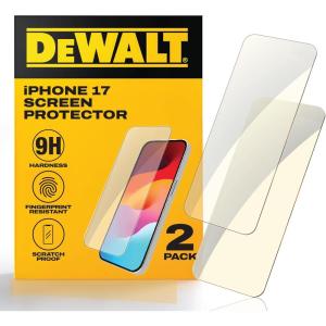 imageDEWALT Heavy Duty Glass Screen Protector for iPhone 15 Plus 2 Pack Tempered Glass Screen Protector Case Friendly Perfect Install Tool Included LongLasting ProtectioniPhone 17
