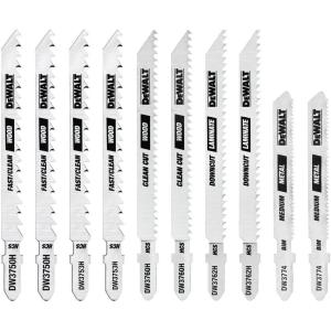 imageDEWALT Jigsaw Blades Set with Case TShank 10Piece DW3741C10Piece