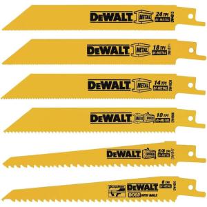 imageDEWALT Reciprocating Saw Blade Set for Metal and Woodcutting 6 Piece DW4856