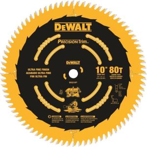 imageDEWALT Table Saw Blade 10 inch 80 Tooth Fine Finish Ultra Sharp Carbide DWA11080Saw Blade  10 In  80 T