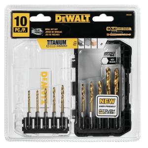 imageDEWALT Titanium Nitride Coated Drill Bit Set 10Piece Impact Ready DD5160One Size