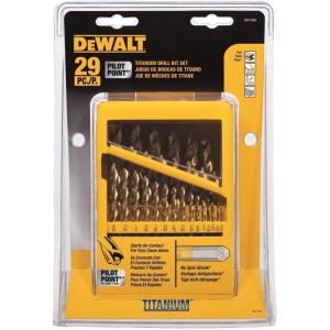 imageDEWALT Titanium Nitride Coated Drill Bit Set with Pilot Point 29Piece DW1369