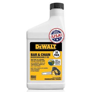 imageDEWALT  Biodegradable Bar ampamp Chain Oil  Green EcoFriendly NonToxic Professional Bar ampamp Chainsaw Lubricant  Ultraclean AllSeason Oil for Gas Electric Saw ampamp Pole Saw 16 oz Case of 24
