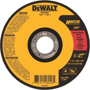 imageDEWALT DWA8062F T1 HP Fast CutOff Wheel 412quot x 0040quot x 78quot412 x 0040 x 78
