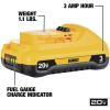 imageDEWALT 20V MAX Lithium Ion Battery 2 Ah and 4 Ah 4Pack Fuel Gauge LED Charge Indicators DCB324420V battery