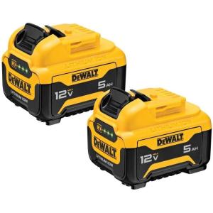 imageDEWALT 12V MAX 5Ah Battery LithiumIon 2Pack DCB1262