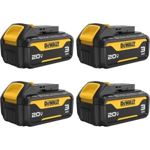 imageDEWALT 20V MAX Battery with LED Charge Indicator 3 Amp Hour 4 Pack DCB2004