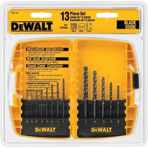 imageDEWALT Black Oxide Drill Bit Set with Pilot Point 13Piece DW1163One Size