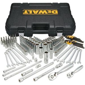imageDEWALT Mechanics Tools Kit and Socket Set 204Piece Dewalt Tool Set  14quot ampamp 38quot ampamp 12quot Drive Metric SAE Deep and Shallow Sockets 38quot Hex Bits Torx Bits Spark Plugs Wrenches DWMT72165156 PC