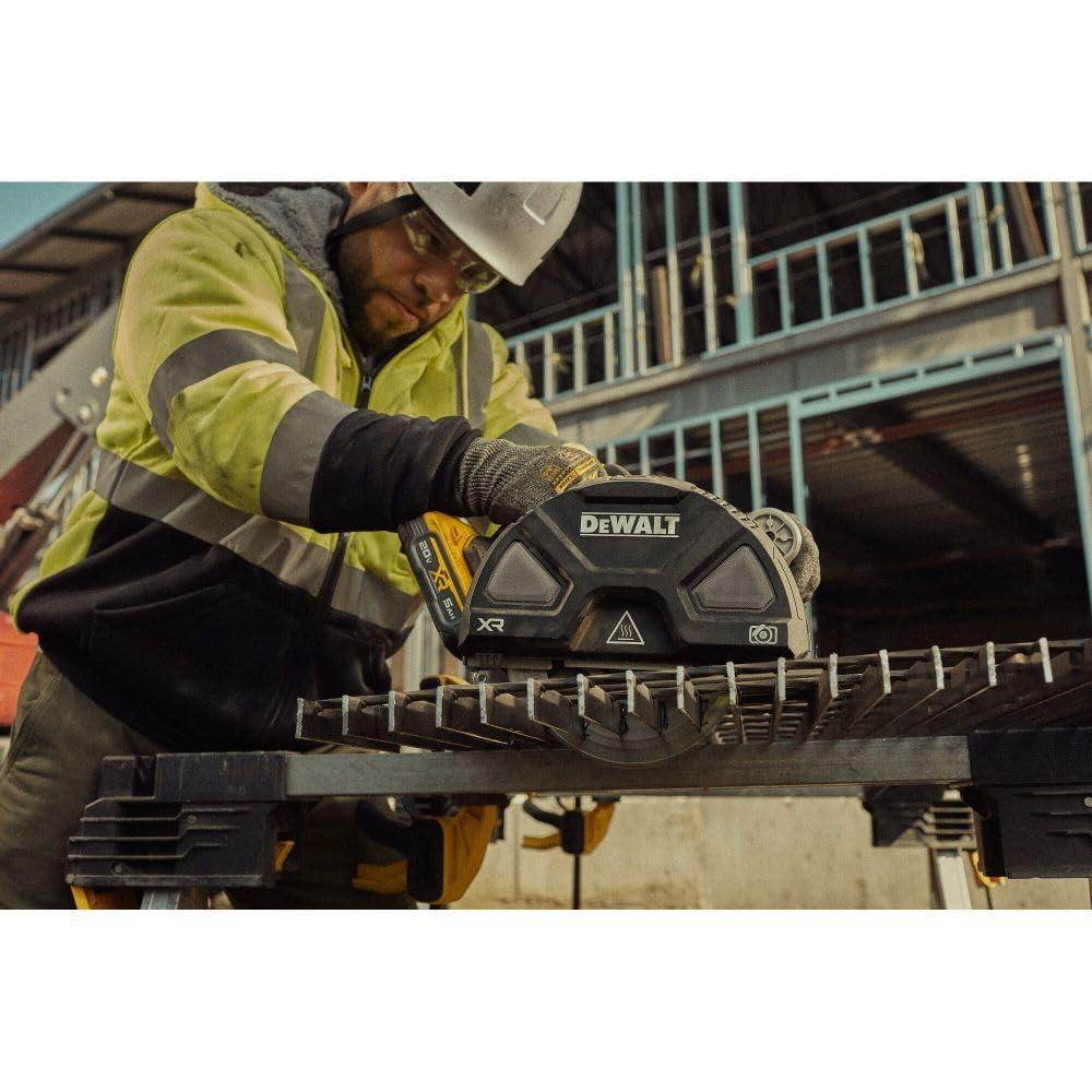 imageDEWALT 20V MAX XR 714 Inch Metal Cutting Circular Saw Kit with Circular Saw Blade Battery and Charger Included DCS383H1