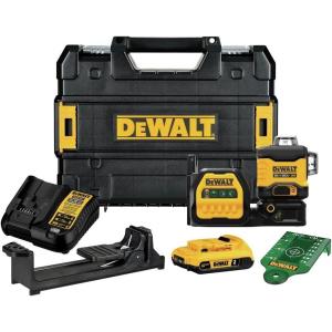 imageDEWALT 20V12V MAX Laser Level Cross Line Laser and 5 Spot Laser Green Bare Tool Only DCLE34520GBLaser Level Kit