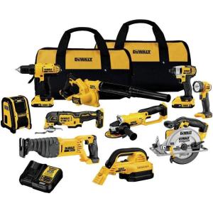 imageDEWALT 20V MAX Power Tool Combo Kit 10 Tool Cordless Power Tool Set 2 Batteries Charger and 2 Bags Included Dewalt Brushless Combo Kit DCK1021D210Tool Combo Kit Only