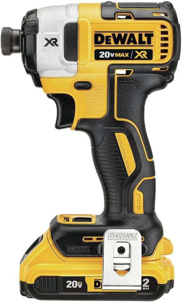 imageDEWALT DCK2100D1T1 20V MAX Brushless Cordless 2Tool Kit Including Hammer DrillDriver with FLEXVOLT ADVANTAGE
