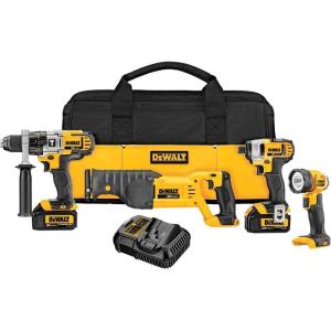 imageDEWALT 20V MAX Cordless Drill Combo Kit Premium 4Tool DCK492L2 YellowCombo Kit