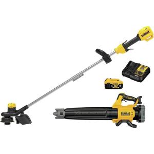 imageDEWALT 20V MAX String Trimmer and Leaf Blower Kit Cordless Battery ampamp Charger Included DCKO215M1