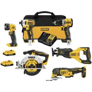imageDEWALT 20V MAX XR Cordless Combo Kit 6Tool with 2 Ah Batteries and Charger DCK648D2