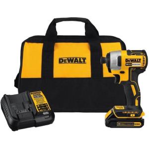 imageDEWALT 20V MAX Impact Driver Kit Cordless Storage Bag Battery and Charger Included DCF787C1Impact Kit w 1 Battery