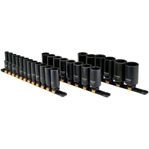imageDEWALT Deep Impact Socket Set 12 in Drive SAE 6 PT 19 Piece DWMT19239Metric