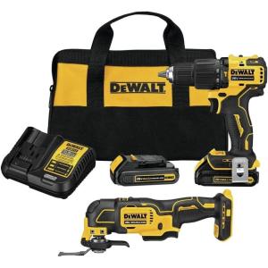 imageDEWALT 20V MAX Hammer Drill and Oscillating Tool Power Tool Combo Kit Cordless 12 inch 2 Batteries and Charger Included DCK224C2